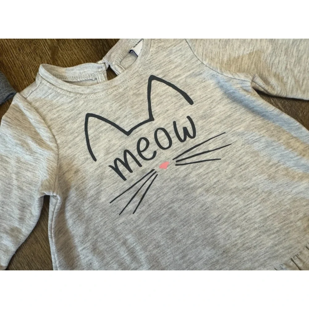 Old Navy Baby Girl‎ Fall Dresses 0/3 Months Long Sleeved Lot Outfits Meow Cat